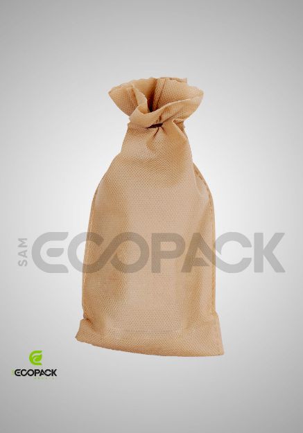 Picture of Unprinted Nonwoven Beige Drawstring Bag
