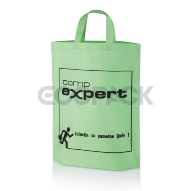 Picture of Green Nonwoven Bag with Bottom Gusset