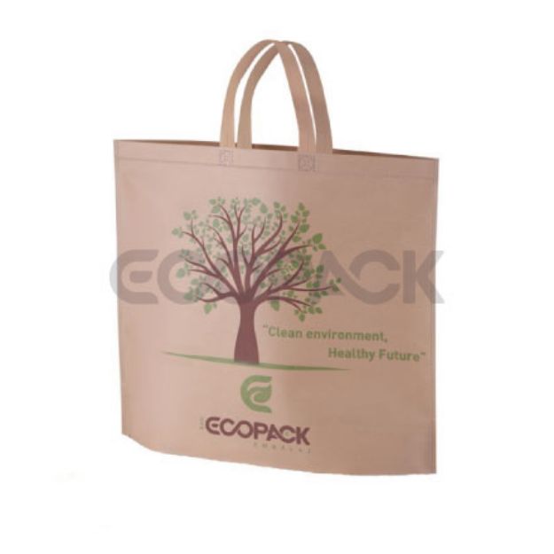 Ecopack Logolu Alt Körüklü Nonwoven Çanta resmi