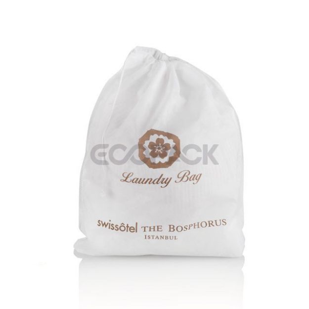 Picture of White Drawstring Laundry Bag