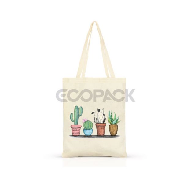 Picture of Cactus Printed Raw Cloth Bag