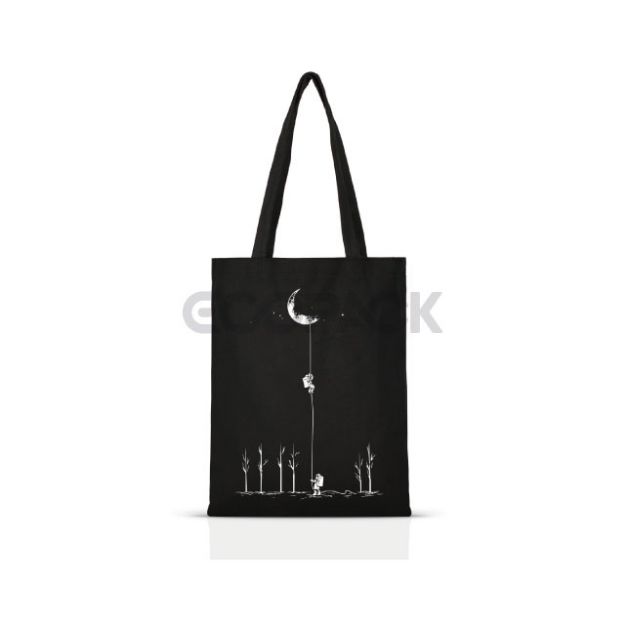 Picture of Moon Printed Raw Cloth Bag