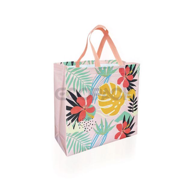 Picture of Leaf Printed Lamination Nonwoven Bag