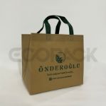 Picture of Gusseted Beige Nonwoven Bag