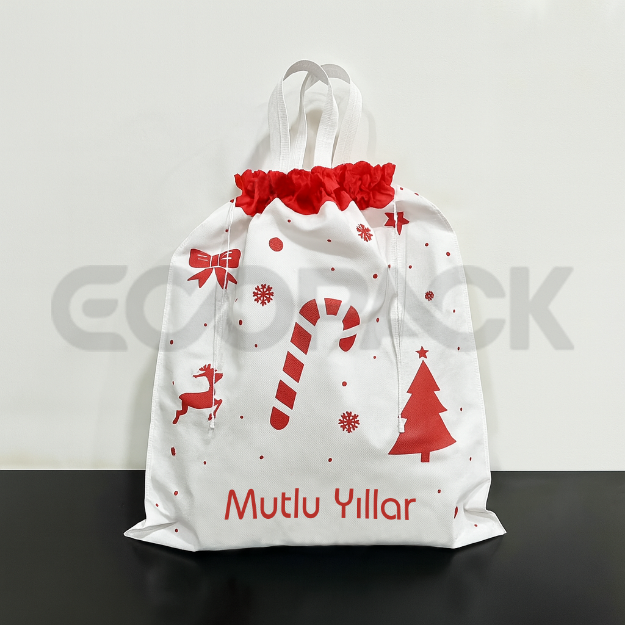 Büzgülü İpli Yılbaşı Hediye Torbası resmi