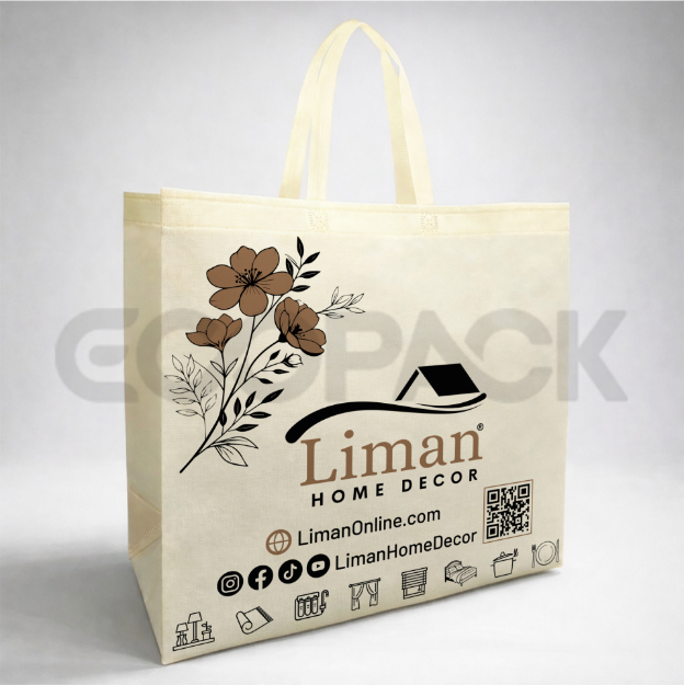 Krem Nonwoven Reklam Çantası resmi